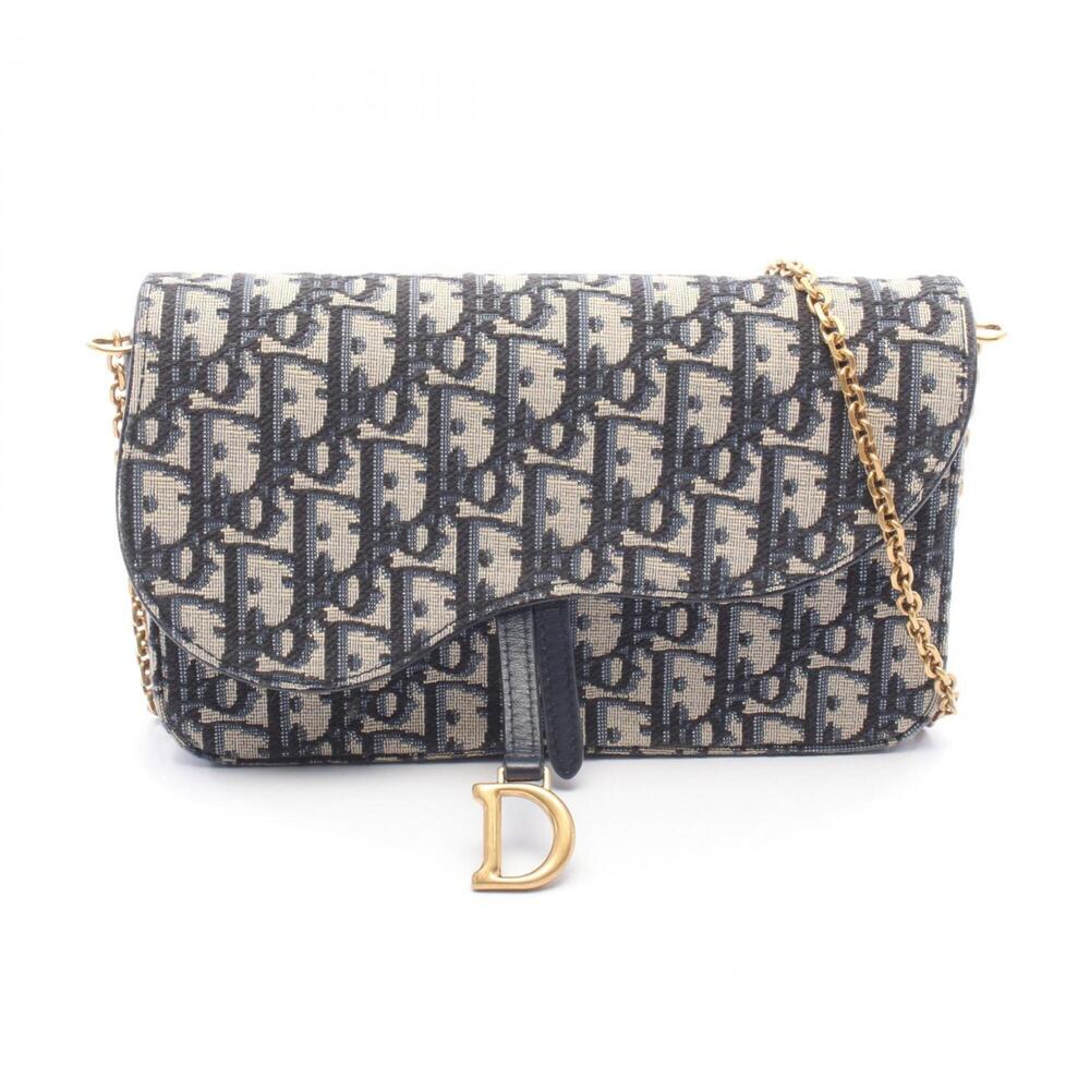 Christian Dior Dior SADDLE Chain Pouch, Medium, Oblique Jacquard Shoulder Bag...